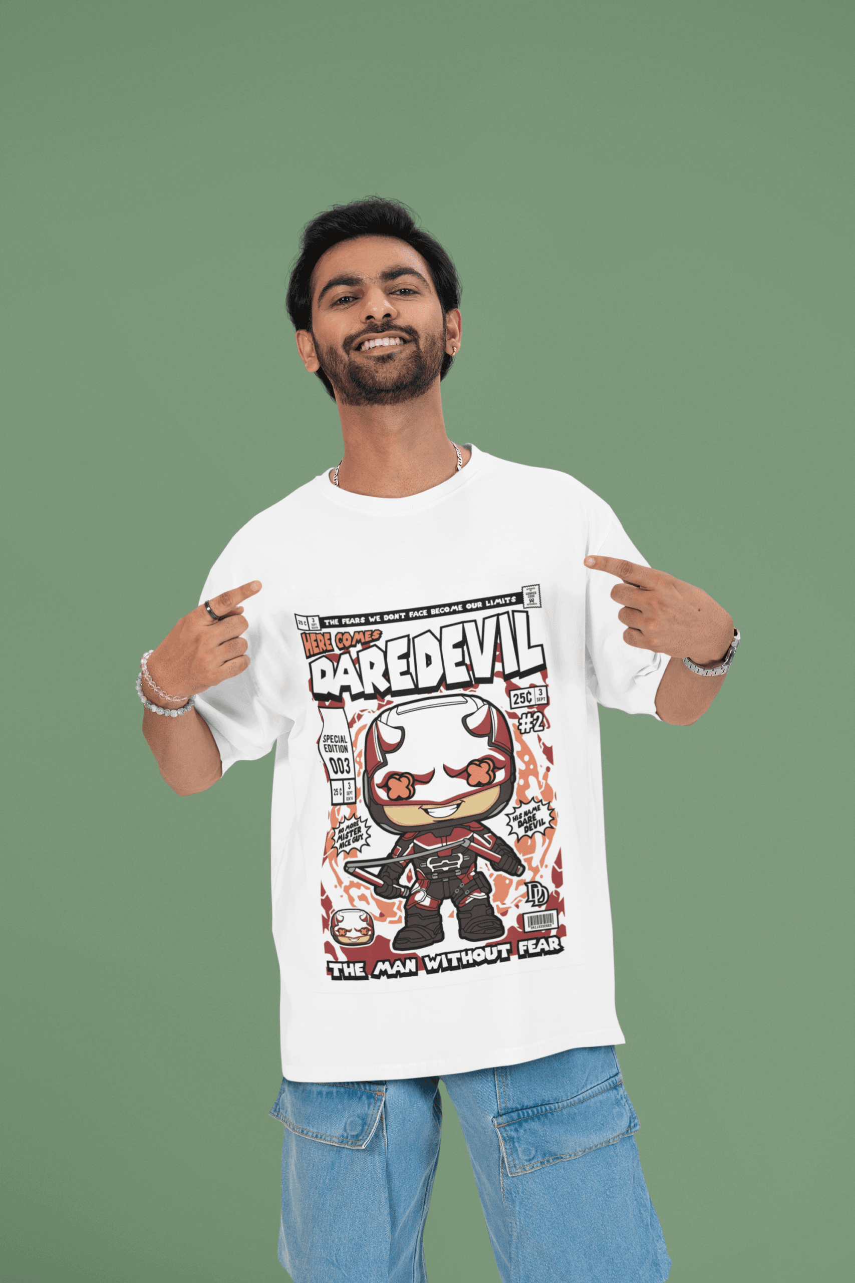 Daredevil oversized anime streetwear tee Daredevil oversized anime streetwear tee