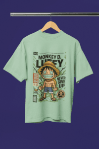 King of the Sea Luffy Gear 5 oversized anime streetwear tee
