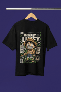 King of the Sea Luffy Gear 5 oversized anime streetwear tee