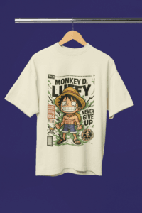 King of the Sea Luffy Gear 5 oversized anime streetwear tee