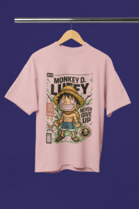 King of the Sea Luffy Gear 5 oversized anime streetwear tee