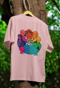 Straw Hat Pride Rainbow Crew oversized anime streetwear tee