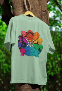 Straw Hat Pride Rainbow Crew oversized anime streetwear tee