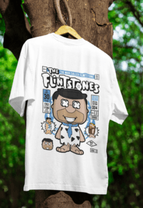 Bedrock Throwback Flintstones oversized anime streetwear tee