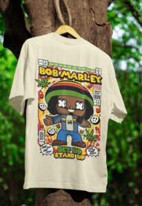 One Love Legacy Bob Marley oversized anime streetwear tee