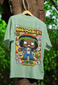 One Love Legacy Bob Marley oversized anime streetwear tee