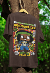 One Love Legacy Bob Marley oversized anime streetwear tee