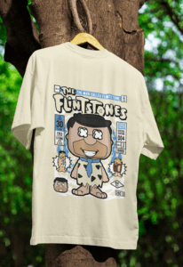 Bedrock Throwback Flintstones oversized anime streetwear tee