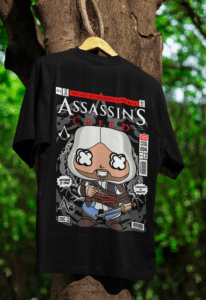 Hidden Blades Chibi Assassinâ€™s Creed Tee oversized anime streetwear tee