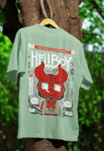 Inferno Hellboy oversized anime streetwear tee