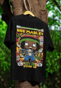 One Love Legacy Bob Marley oversized anime streetwear tee