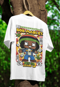 One Love Legacy Bob Marley oversized anime streetwear tee