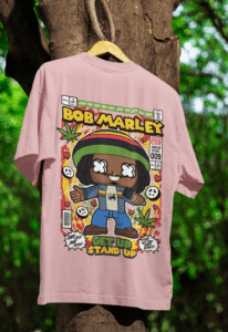 One Love Legacy Bob Marley oversized anime streetwear tee