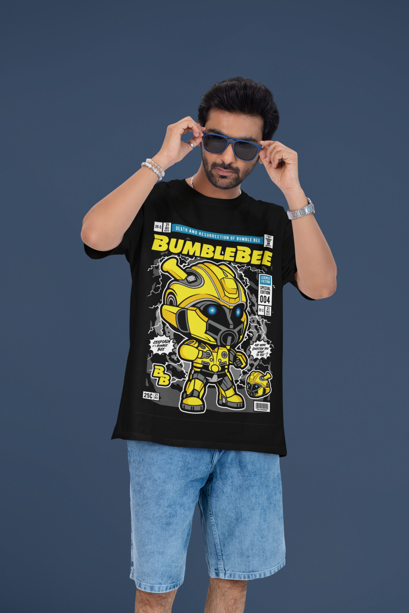 oversized-t-shirt-mockup-featuring-a-man-putting-on-his-sunglasses-in-a-studio-m53043 Bumblebee Recharged oversized anime streetwear tee