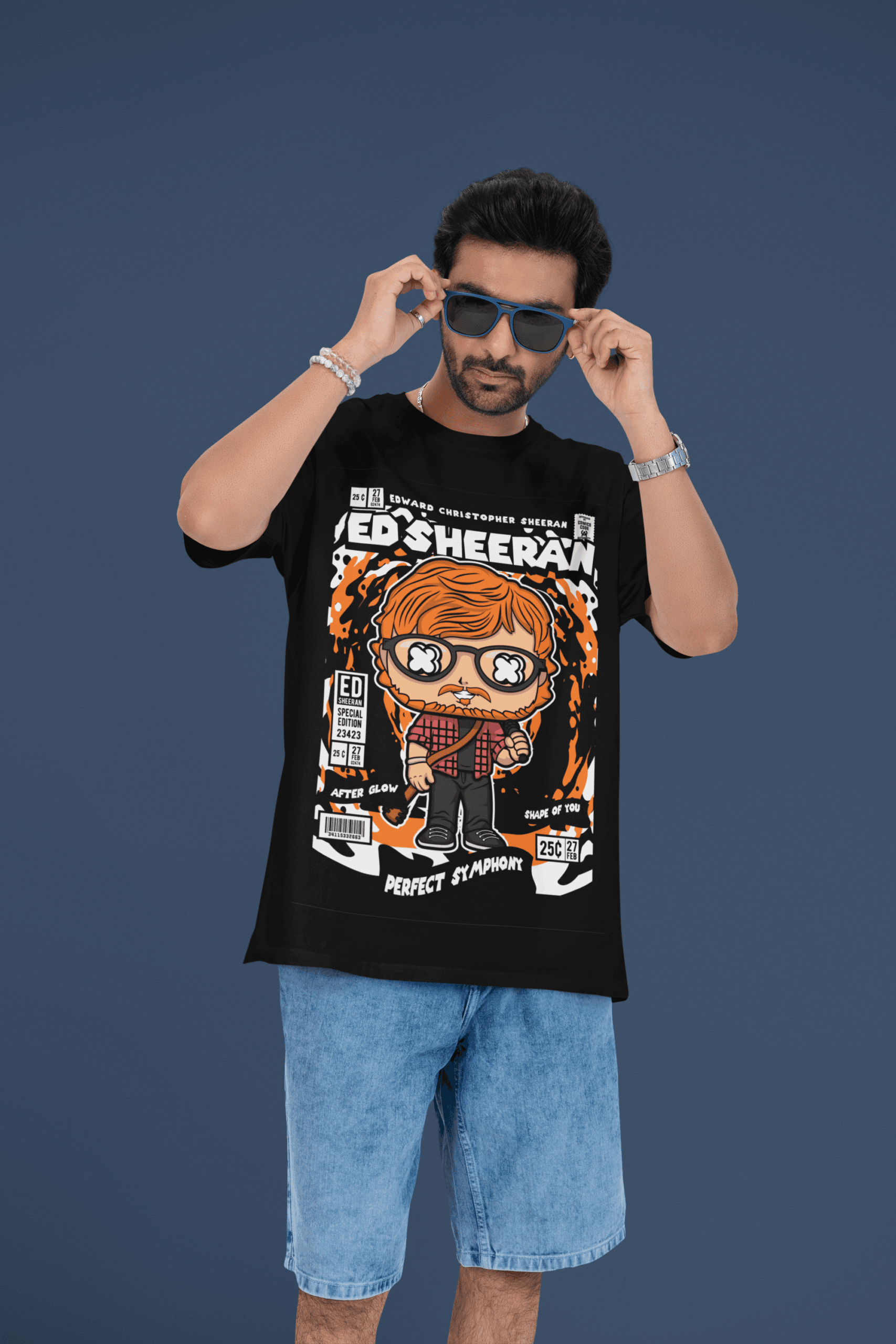 Ed Sheeran oversized anime streetwear tee Ed Sheeran oversized anime streetwear tee