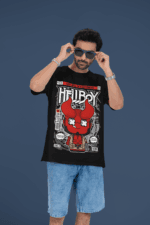 Inferno Hellboy oversized anime streetwear tee