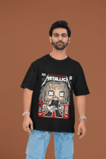 Ride the Lightning Metallica oversized anime streetwear tee