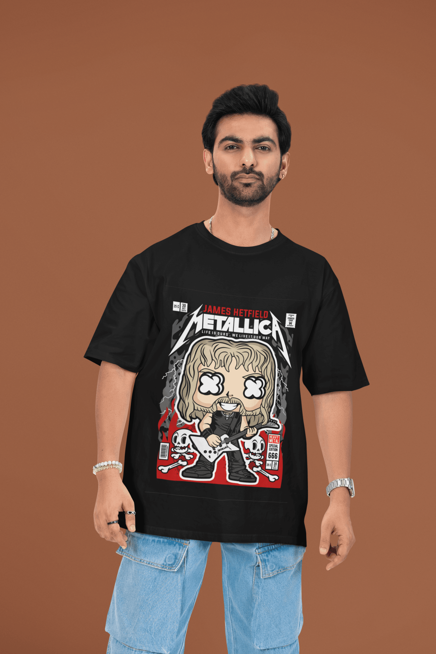 Ride the Lightning Metallica oversized anime streetwear tee Ride the Lightning Metallica oversized anime streetwear tee